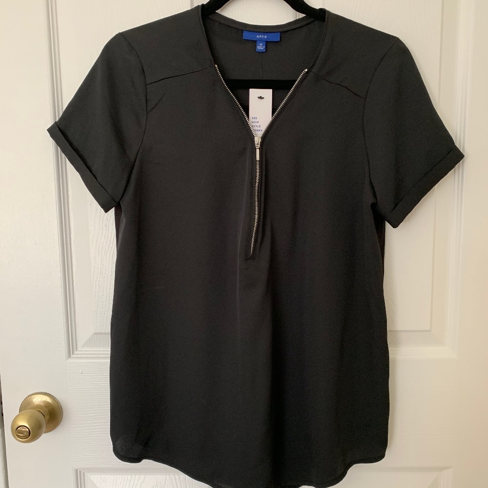 Apt. 9 Black Blouse Size Medium NWT